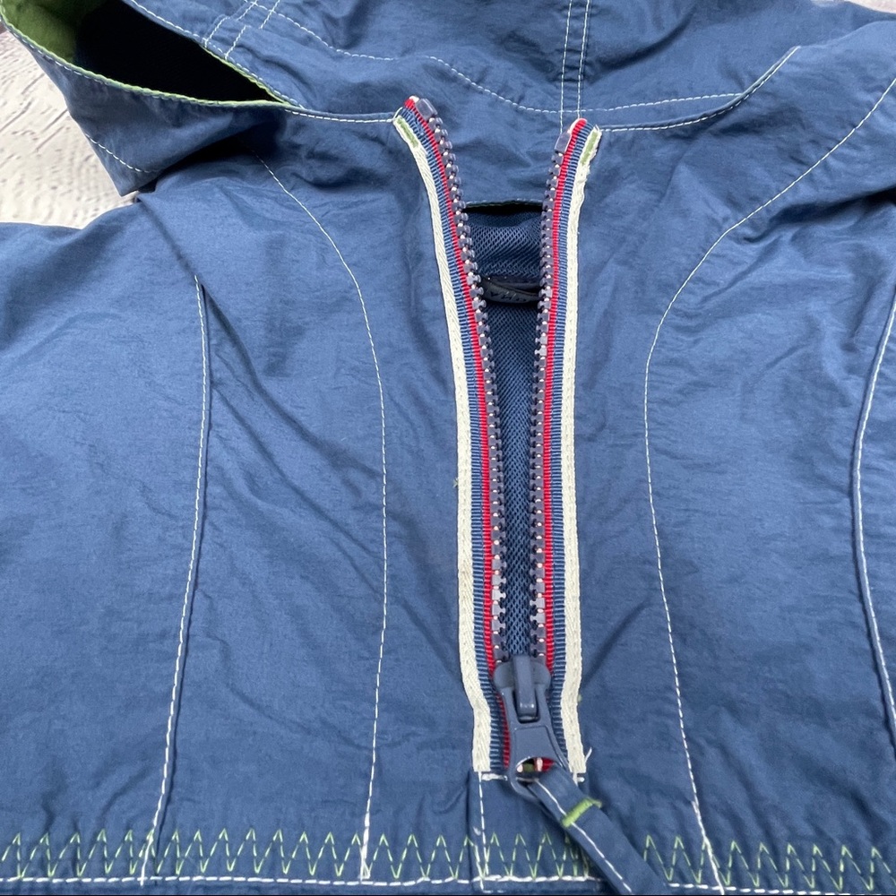 LANDS' END boys hooded zipper pullover windbreaker jacket pockets, sz L or 6X-7 - Picture 6 of 14